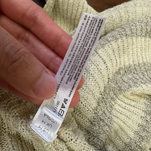 FREE PEOPLE BEACH Stripe Knit Carly Open Front Cardigan in Gray Beige - Picture 12 of 14